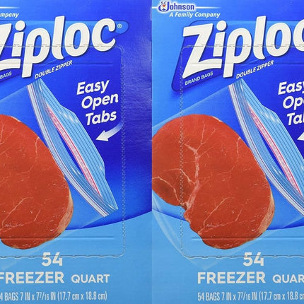 Ziploc Quart Freezer Bags - 54-Count (Pack of 2)