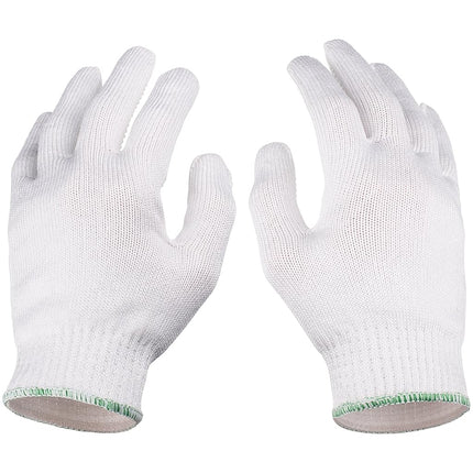 NoCry Cut Resistant Protective Work Gloves with Rubber Grip Dots. Tough and Durable Stainless Steel Material, EN388 Certified. 1 Pair. White, Size Small