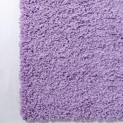 Unique Loom Solid Shag Collection Lilac 3 x 5 Area Rug (3' 2" x 5' 2")