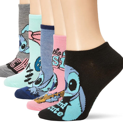 Disney Women's Lilo & Stitch 5 Pack No Show Casual
