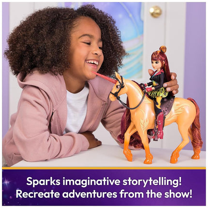 Unicorn Academy, Cinder Unicorn with Head Movement, 2 Riding Accessories, 27.9cm, Compatible with Valentina Fashion Doll, Dolls and Unicorn Toys for Girls