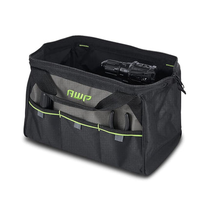 AWP 15-in Zippered Wide Opening Tool Bag | 3 Exterior Pockets For Tool Organization