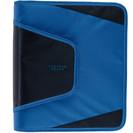 Five Star Zipper Binder, 1-1/2 Inch 3-Ring Binder for School, 3 Pocket Expanding File, 500 Sheet Capacity, Blue (72202)