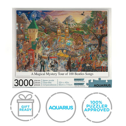 Aquarius 68504 A Magical Mystery Tour of 100 Beatles Songs Puzzle, 3000 Piece, Multicolor