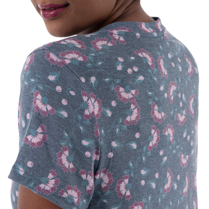 Fruit of the Loom Women's Plus Size Sleeve Tee and Short 2 Piece Sleep Set, Floral, 4X