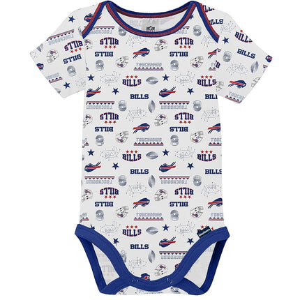 NFL Gerber Unisex Bebé Estándar Paquete de 3 Bodysuits de Manga Corta, Color del Equipo, 0-3 Meses
