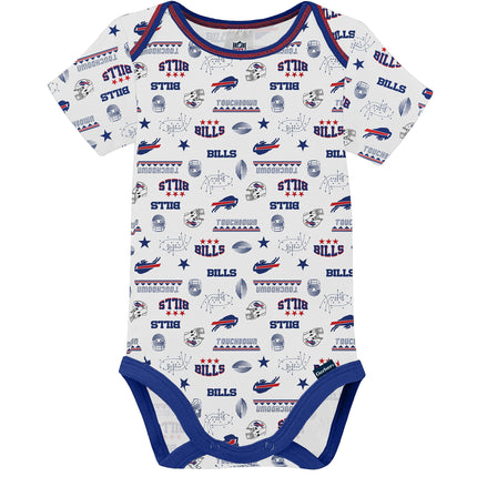 NFL Buffalo Bills Lot de 3 bodys à manches courtes, bleu/rouge/blanc Buffalo Bills, 18 mois (137453160BLL18M-402)