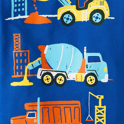 The Children's Place Baby Boys' and Toddler Vehicles Long Sleeve Graphic T-Shirts,multipacks, Vehicle Mix/Truck 2-Pack, 4T