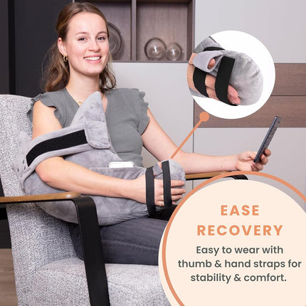 MOYOAMA Post Shoulder Surgery Pillow for Sleeping – Left/Right Arm Support with Adjustable Strap & Custom Firmness for Restful Recovery – Rotator Cuff, Bursitis, & Frozen Shoulder Pillow Post Surgery