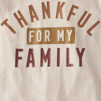 The Children's Place T-shirt graphique de Thanksgiving à manches longues pour bébé garçon, « Thankful Family », 3TG