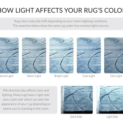 Safavieh Shag Rug for Living Room, Dining Room, Bedroom - Florida Shag Collection, High Pile, in Light Blue and Blue, 69 X 274 cm
