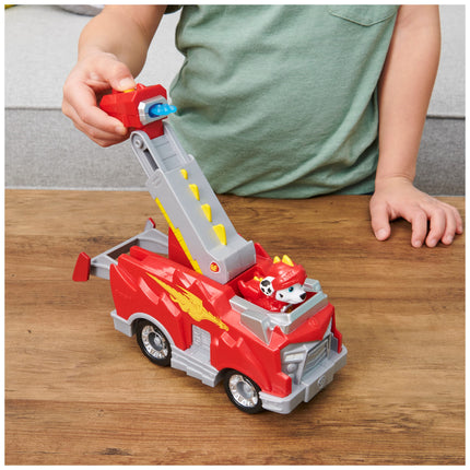 PAW Patrol, Los Rescue Knights Marshall Coche de Juguete Transformable con Figura de Acción Coleccionable, Juguetes para Niños a partir de 3 Años