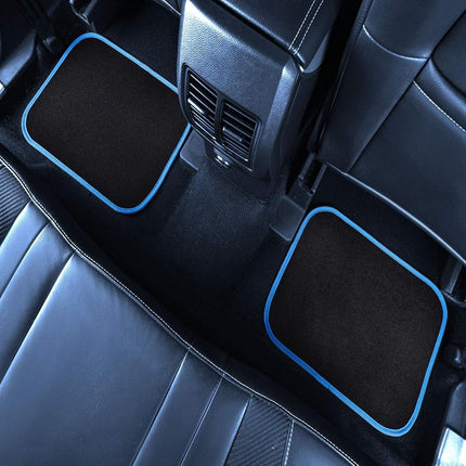 FH Group F14503 BLUE Color-Trimmed Liners Non-Slip Car Floor Mats with Rubber Heel Pad – Full Set