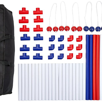 Amazon Basics Ladder Toss Outdoor Lawn Game Set with Soft Carrying Case, 2 Count, Full Size, Blue,Red, 55.88 x 66.04 x 96.52 CM