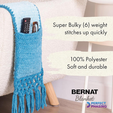 Bernat Blanket Perfect Phasing DEEP Black Cake Yarn - 2 Pack of 10.56oz/299.37g - 100% Polyester - #6 Super Bulky - 220 Yards for Knitting, Crocheting, Crafts & Amigurumi, Chunky Chenille Yarn