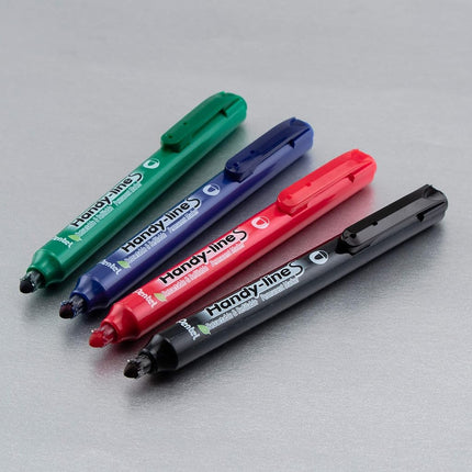 Permanent Retractable Marker Slim Type, 4.5mm Bullet Point, Black Ink, Box of 12