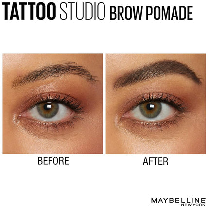 Maybelline New York TattooStudio Brow Pomade Long Lasting, Buildable, Eyebrow Makeup, Deep Brown, 1 Count