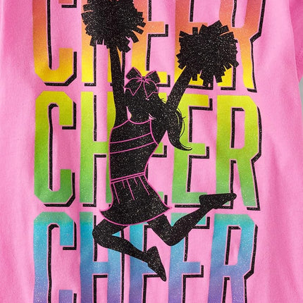 The Children's Place,Niñas,Camisetas gráficas deportivas de manga corta,Paquetes múltiples,Paquete de 3 de unicornio arcoíris/porrista/bailarina,Grande