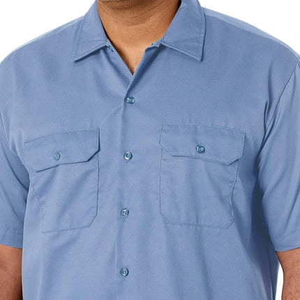 Dickies Men's Short Sleeve Work Shirt, Gulf Blue, Small