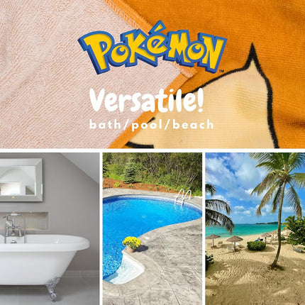 Pokemon Eevee Kids Super Soft Bath/Pool/Beach Soft Cotton Terry Hooded Towel Wrap, 24" x 50", (Officially Licensed Product) By Franco