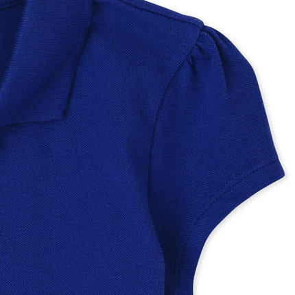 The Children's Place Girls' Uniform Ruffle Pique Polo Renew Blue S (5/6)