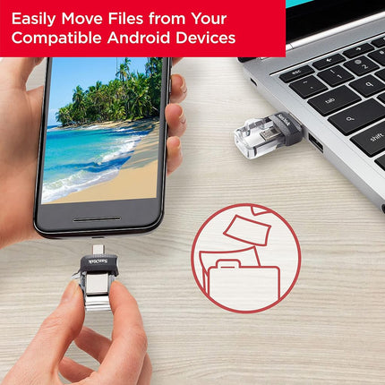 SanDisk Ultra 32GB Dual USB Flash Drive USB M3.0 up to 130 MB/s