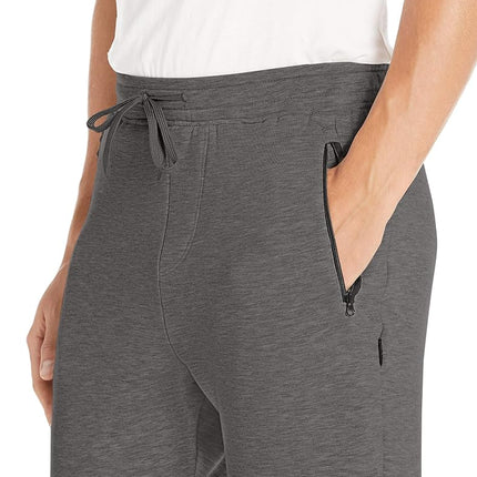 Jockey Men's Active Fleece Joggers with Zip Pockets Casual Pants, Charcoal Heather, Small