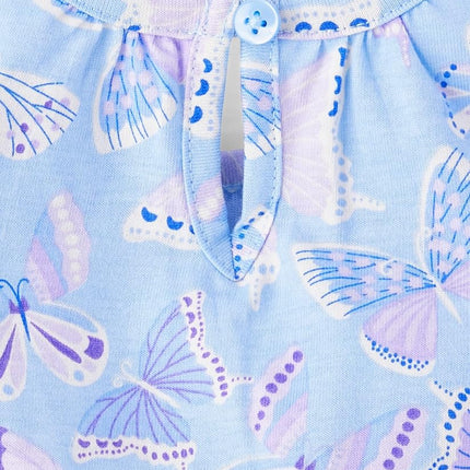 The Children's Place baby-girls And Newborn Sleeveless Pant Romper Playwear Outfit, Butterfly/Purple 2-pack, 0-3 Months