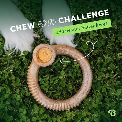 Benebone Ring Dog Chew Toy for Aggressive Chewers, Real Bacon, Large