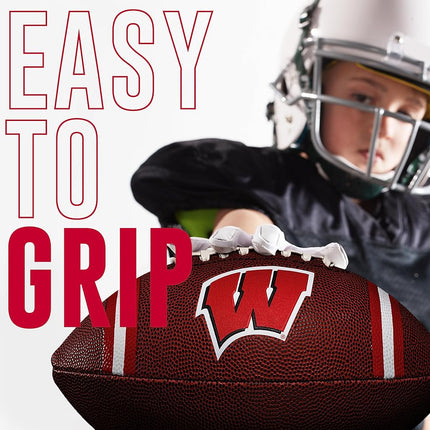 Franklin Sports Wisconsin Badgers Kids NCAA Youth Football - Official College Team Football with Team Logos - Junior Size Football