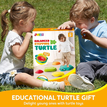JOYIN Balance Stepping Stones for Kids, 5 Durable Non-Slip Stones, Promoting Toddler Balance Skills & Sensory Integration, Learning & Education Toys, Indoor & Outdoor Play Toys for Obstacle Course