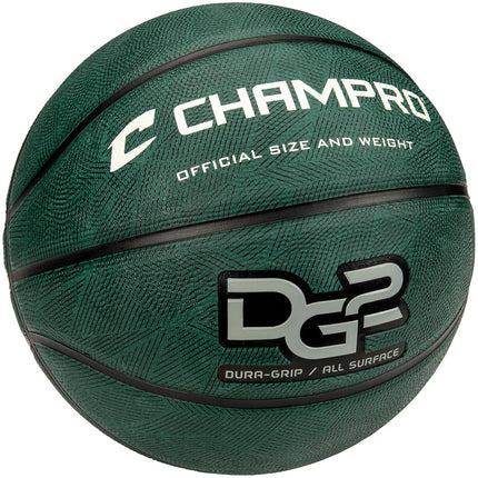 CHAMPRO Dura-Grip 230 Rubber Basketball, Women's Size 28.5, Forest Green