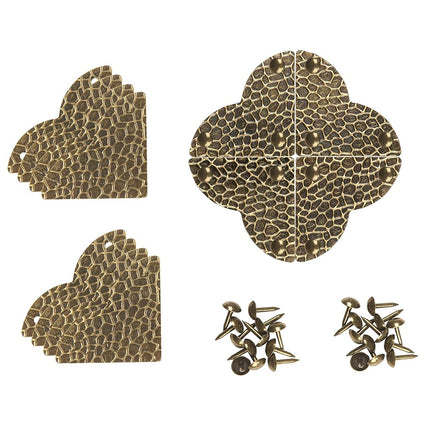Dritz Home 44792-65 Quincaillerie de campagne Petit coin lisse à quatre feuilles, nickel (paquet de 3)