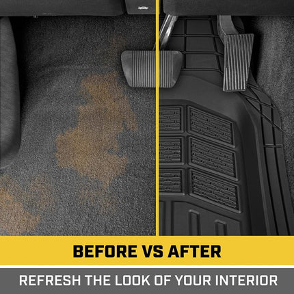 CAT Gray Car Floor Mats Full Set - Universal Heavy Duty Trim to Fit Floor Mats for Trucks - Car Mats & SUV Floor Liners for Car - All-Weather Truck Accessories & Odorless Rubber Automotive Floor Mats