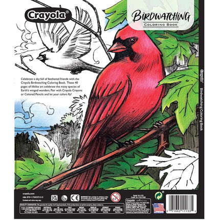 Crayola Bird Coloring Book (40pgs), Adult Coloring Pages, 8.5 x 10, Stress Relieving Coloring, Mindfulness Activity for Adults