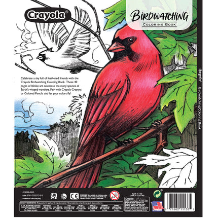 Crayola Bird Coloring Book (40pgs), Adult Coloring Pages, 8.5 x 10, Stress Relieving Coloring, Mindfulness Activity for Adults