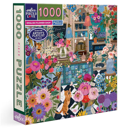 Eeboo 1000 Piece English Flower Shop Jigsaw Puzzle