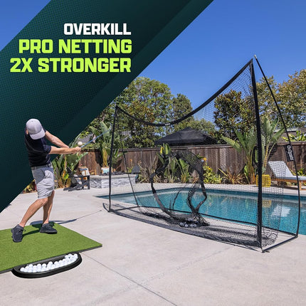 GoSports 10 ft x 7 ft PRO Golf Practice Hitting Net - Personal Driving Range for Indoor or Outdoor Practice