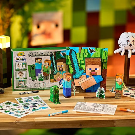 CRAYOLA Minecraft, POPs 3D Kids Art Set, Coloring Book Alternative, Gift for Boys & Girls, Ages 6+