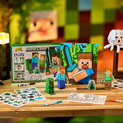 CRAYOLA Minecraft, POPs 3D Kids Art Set, Coloring Book Alternative, Gift for Boys & Girls, Ages 6+