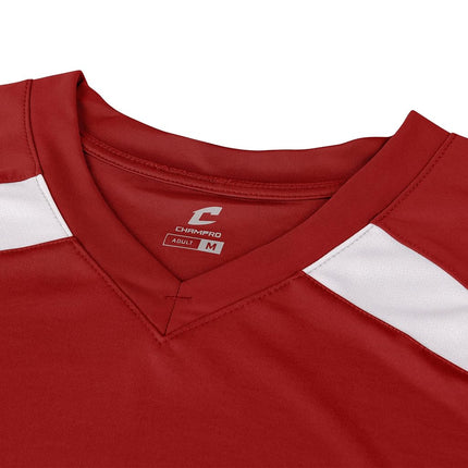 CHAMPRO Maillot de baseball à carreaux BS36WSCWM pour femme, écarlate, blanc, taille M