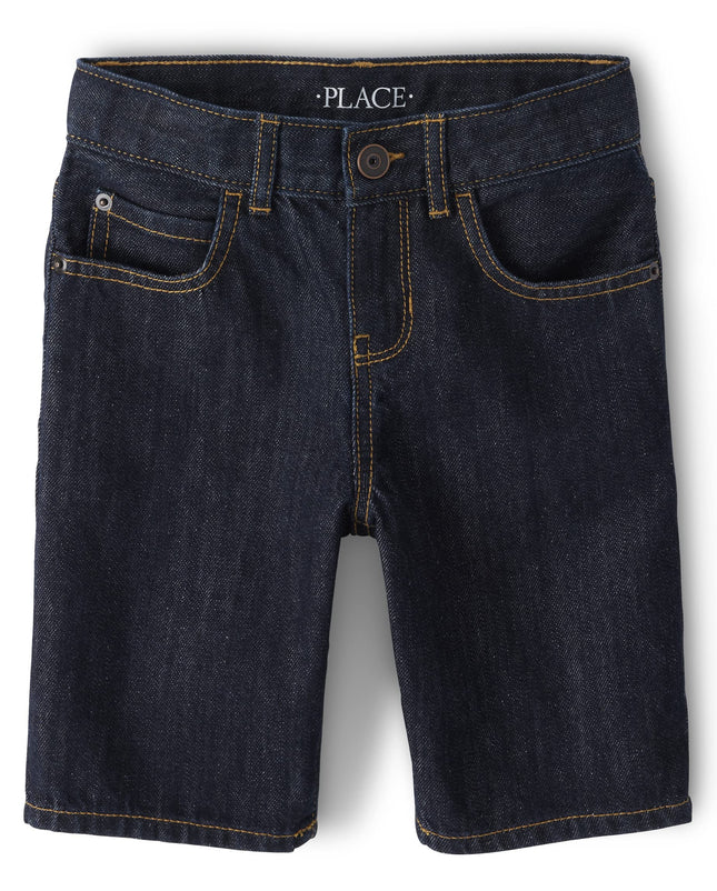 The Children's Place Boys Boys Stretch Denim Shorts, Dark Wash 3-Pack, 5