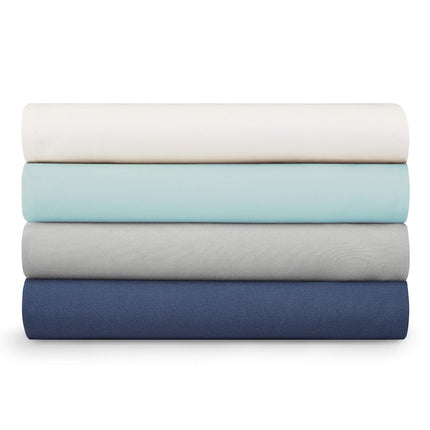 Nautica - Queen Sheets, Cotton Sateen Bedding, 400 Thread Count, Silky Smooth & Wrinkle Resistant (Regatta White, Queen)