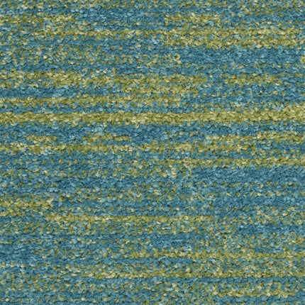 Nourison Essentials Indoor/Outdoor Blue Green 9' x 12' Area Rug, Easy Cleaning, Non Shedding, Multi-purpose, Machine Made, Polypropylene, Rectangular, 12' x 9'