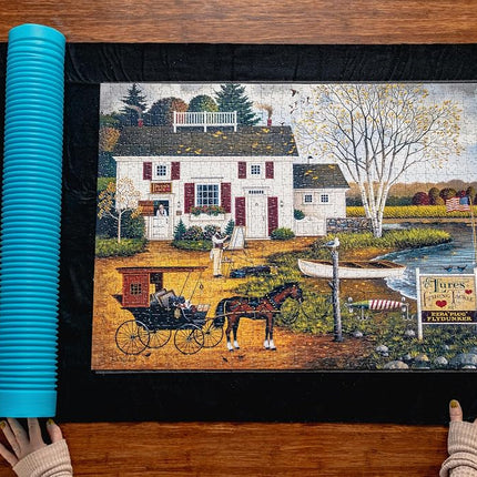 Buffalo Games - Tapis de puzzle enroulable, bleu
