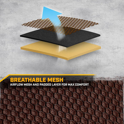 Cat MeshFlex Brown & Black Rear Seat Cover for Car – Durable Canvas & Mesh Design 60/40 Split Bench Protector for Cars, Trucks & SUVs – Back Seat Cover for Rear Bench – Interior Car Accessory