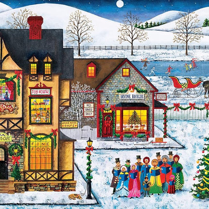 MasterPieces Seasonal Holiday Jigsaw Puzzle, Main Street Carolers, Singing, Featuring Art by Art Poulin, 1000 Pieces