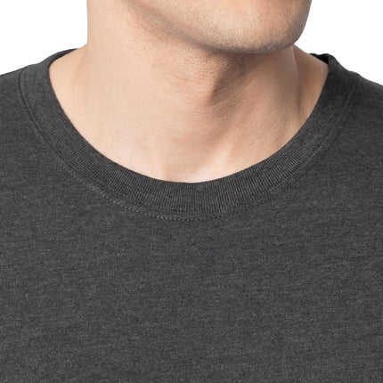Fruit of The Loom Men's Eversoft Cotton T-Shirts (S-4XL), Pocket-2 Pack-Black Heather, 3X-Large