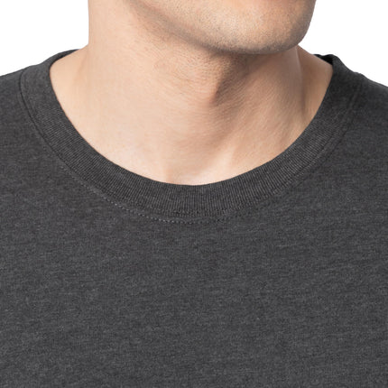 Camisetas de algodón Eversoft para hombre Fruit of The Loom (S-4XL), con bolsillo, paquete de 2, negro jaspeado, 3XL