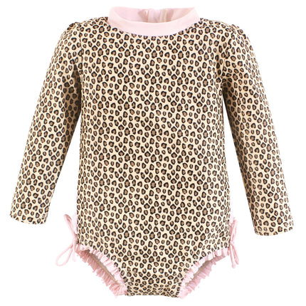 Hudson Baby Girls' Baby and Toddler Swimsuit, Leop